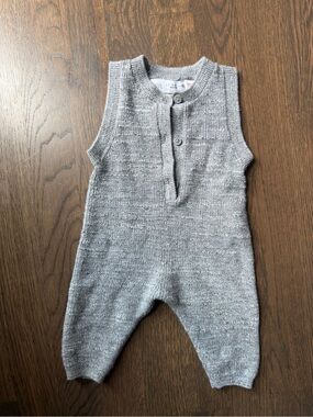 ZARA Baby Gray Knit Sleeveless Baby Romper